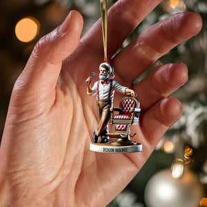 Santa Barber Christmas Ornament, Personalized Ornament