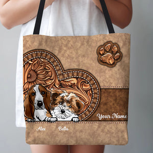 Cutie Dog With Paw - Custom Dogs And Text - Personalized Tote Bag, Gift For Pet Lover