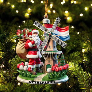 Santa Netherlands Christmas Ornament, Personalized Ornament