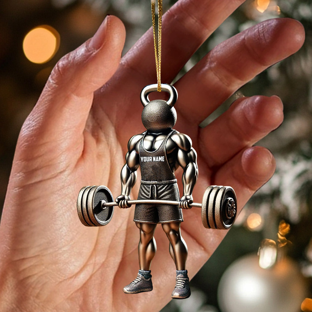 Weightlifter Lover Christmas Ornament, Personalized Ornament