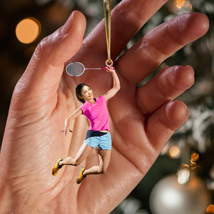 Badminton Player Christmas Home Decor Christmas Ornament, Personalized Ornament