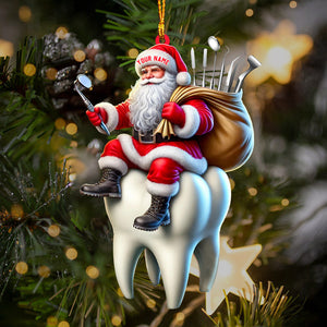 Dentist Santa Home Decor Christmas Ornament, Personalized Ornament