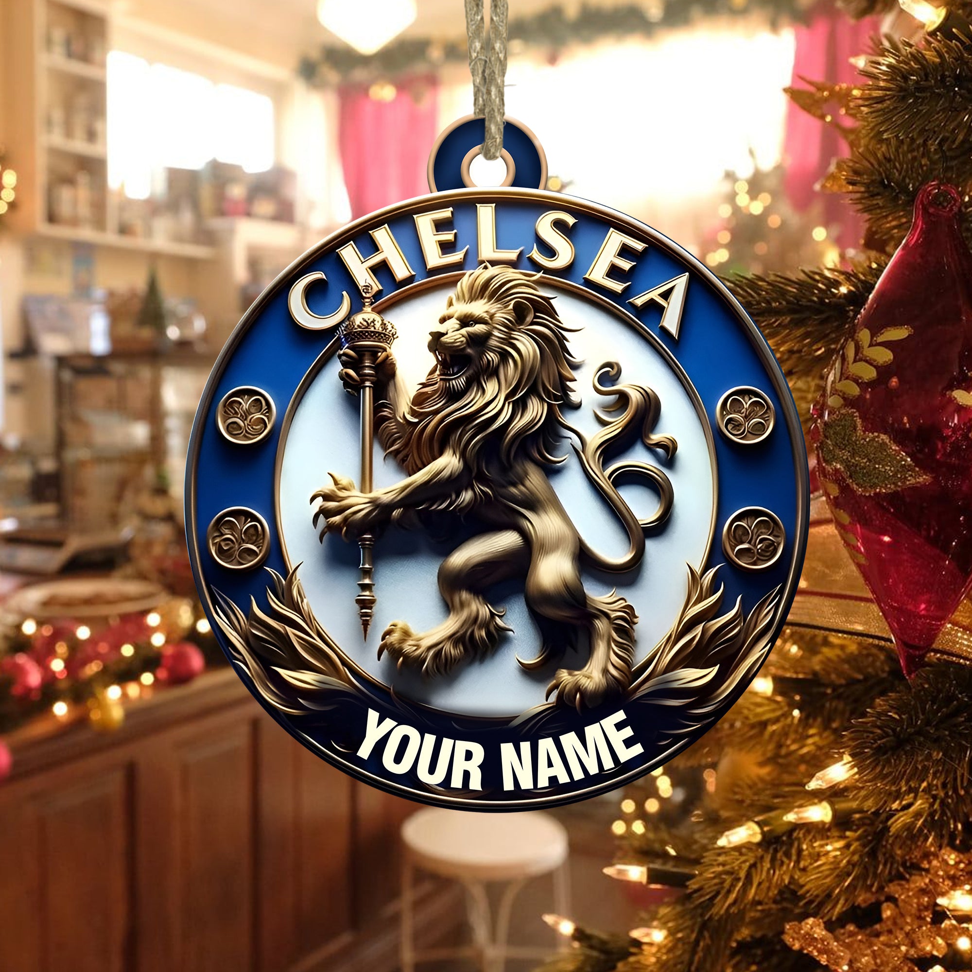 Custom Ornament, Chelsea Football Club Ornament, Christmas Decor