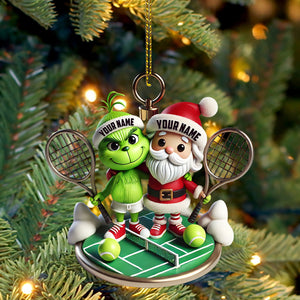 Couple Tennis Home Decor Christmas Ornament, Personalized Ornament