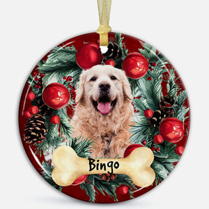 Xmas Pet Photo - Personalized Christmas Ceramic Ornament - Gift For Pet Lover