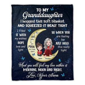 Morning, Noon And Night Love Grandma - Custom Appearances And Names - Personalized Fleece Blanket, Gift For Family