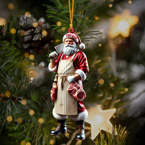 Butcher Santa Home Decor Christmas Ornament, Personalized Ornament