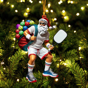 Sporty Santa Christmas Home Decor Christmas Ornament, Personalized Ornament