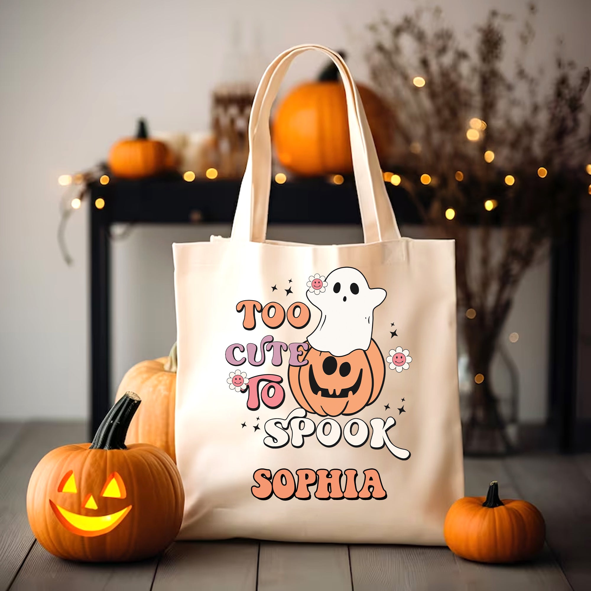 Thick Thighs Spooky Vibes - Halloween Season - Custom Name - Personalized Tote Bag, Halloween Gift