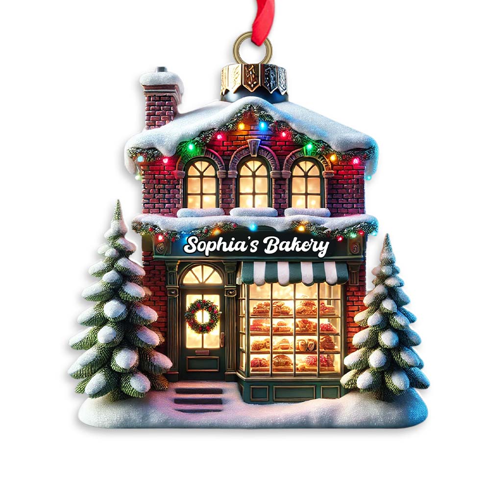 Custom Christmas House Ornament, Personalized Ornament