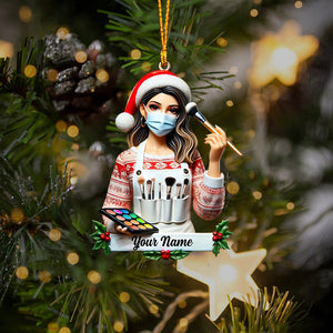 Makeup Artist Christmas Ornament, Personalized Ornament