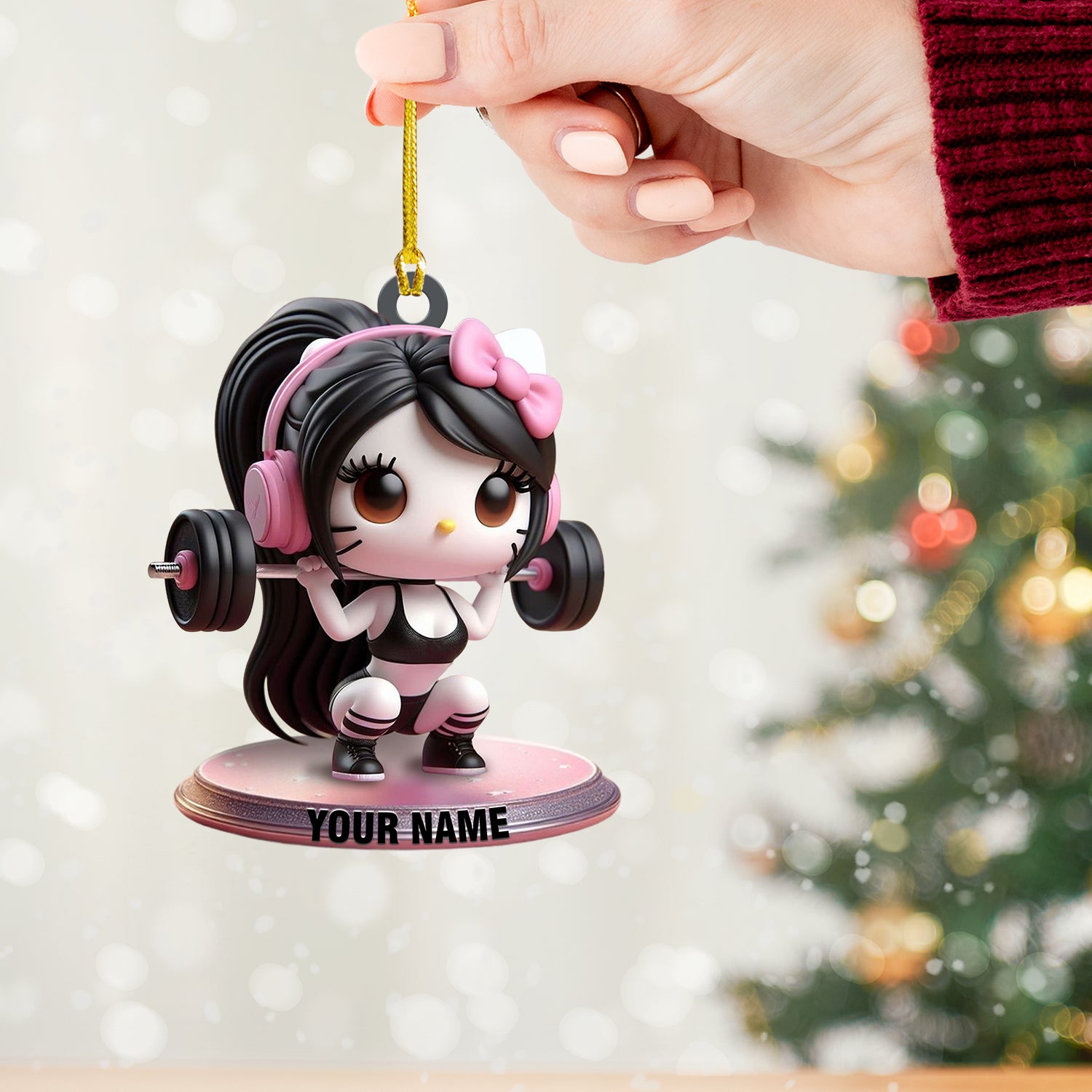 Weightlifting Girl Home Decor Christmas Ornament, Personalized Ornament