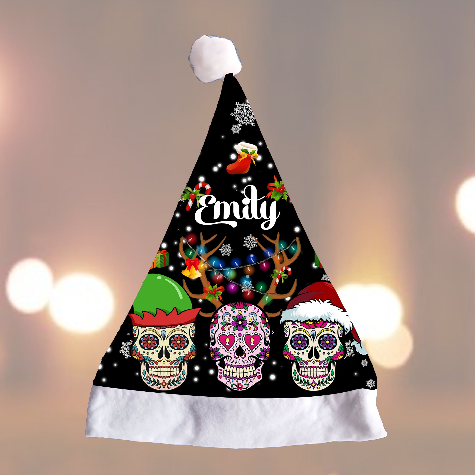 Halloween Christmas Hat, Custom Name, Personalized Hat