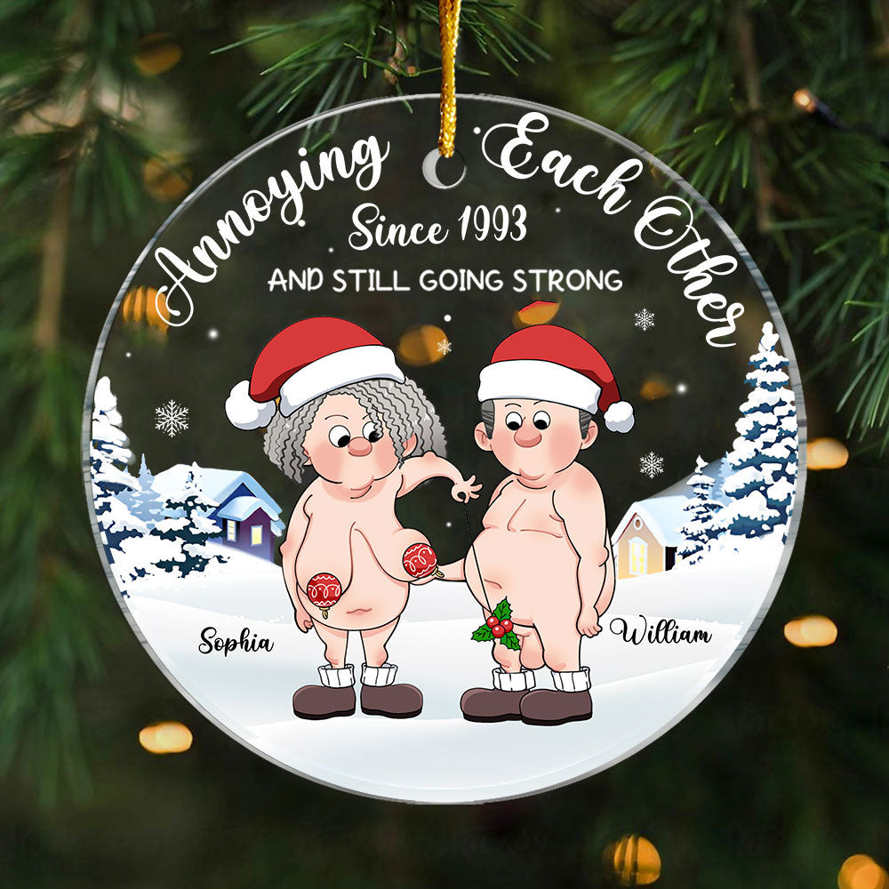 Gift For Old Couple Annoying Each Other  - Personalized Acrylic Ornament - Gift For Family, Couple Gift