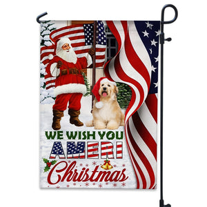 We Wish You Ameri Christmas  - Custom Pet Photo And Name Flag - Christmas Gift, Gift For Pet Lovers