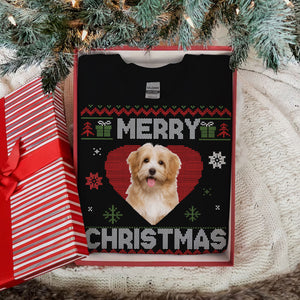 Merry Christmas Pet Red Heart- Christmas Gift For Pet Lovers - Personalized Dark Color Sweatshirt