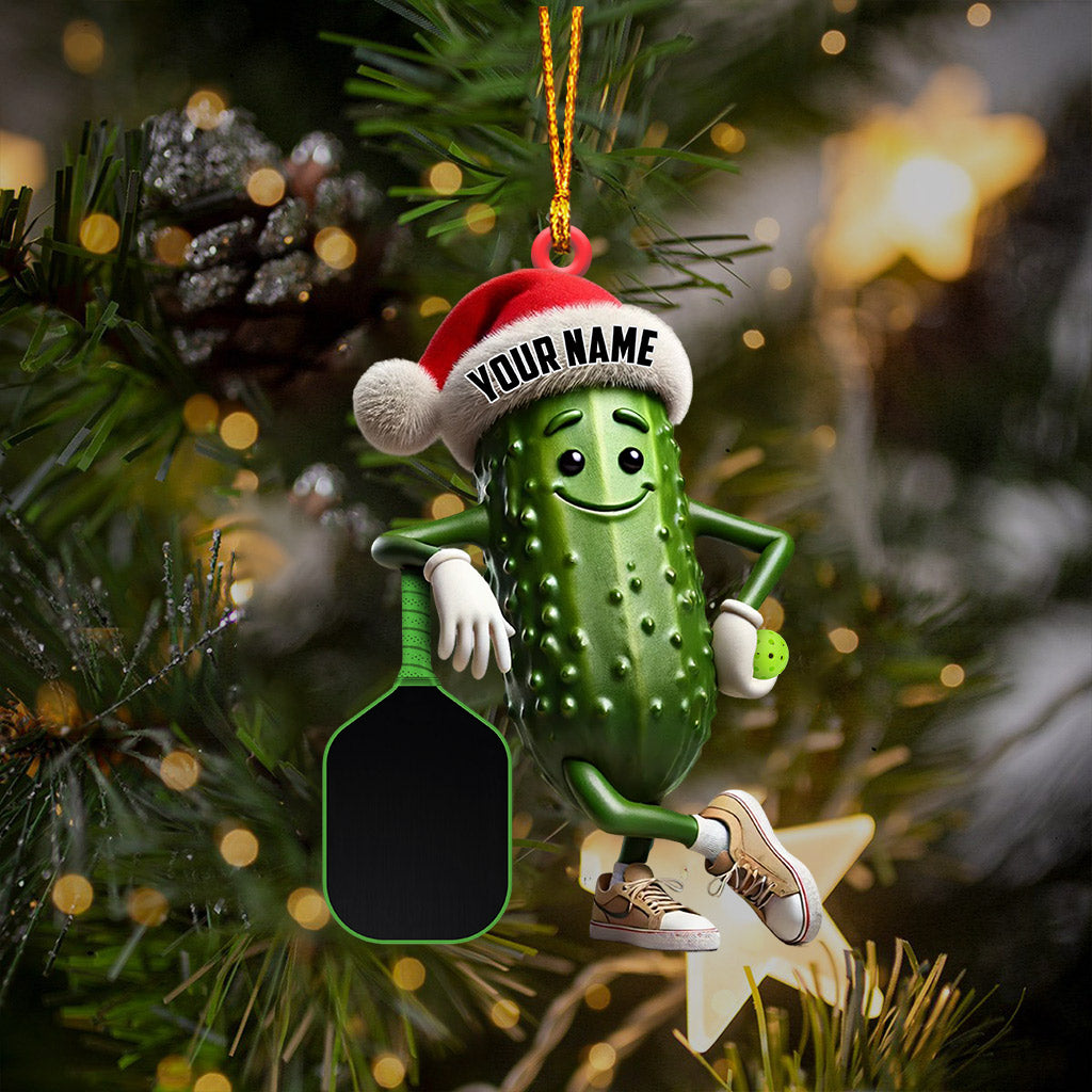 PickleBall Ornament, Cucumber Christmas Ornament, Personalized Ornament