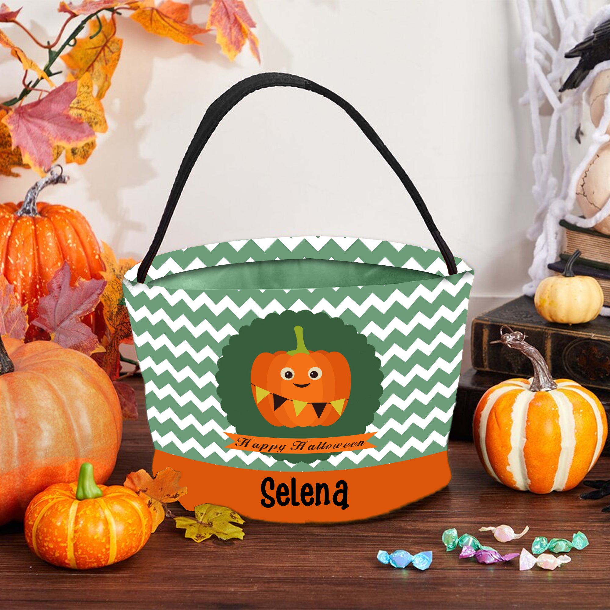 Custom Name, Personalized Halloween Basket, Halloween Bag, Halloween Gift For Kids