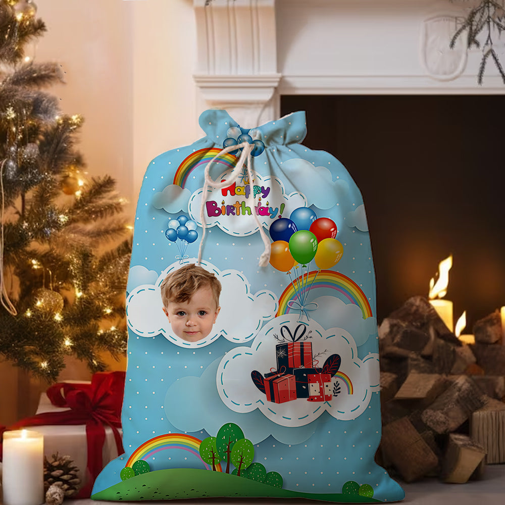 Happy Birthday Sky Bag Personalized Christmas String Bag