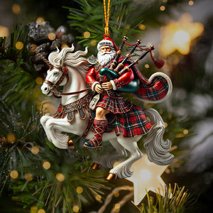 Santa Rider On Horseback Christmas Ornament, Personalized Ornament