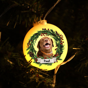 Merry Christmas - Custom Photo And Name, Personalized Round Plastic Led String Light - Gift For Christmas, Gift For Family, Gift For Pet Lover