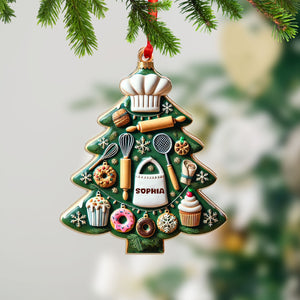 Custom Name Ornament, Christmas Kitchen Tree