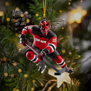 New Jersey Devils Hockey Christmas Ornament, Personalized Ornament