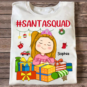 The Santa Squad, Custom Appearance And Name - Personalized T-Shirt - Gift For Family, Gift For Kids