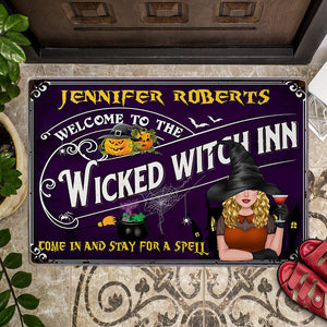 Welcome To The Wicked Witch Inn - Custom Appearance And Family Name - Personalized Witch Doormat, Halloween Gift