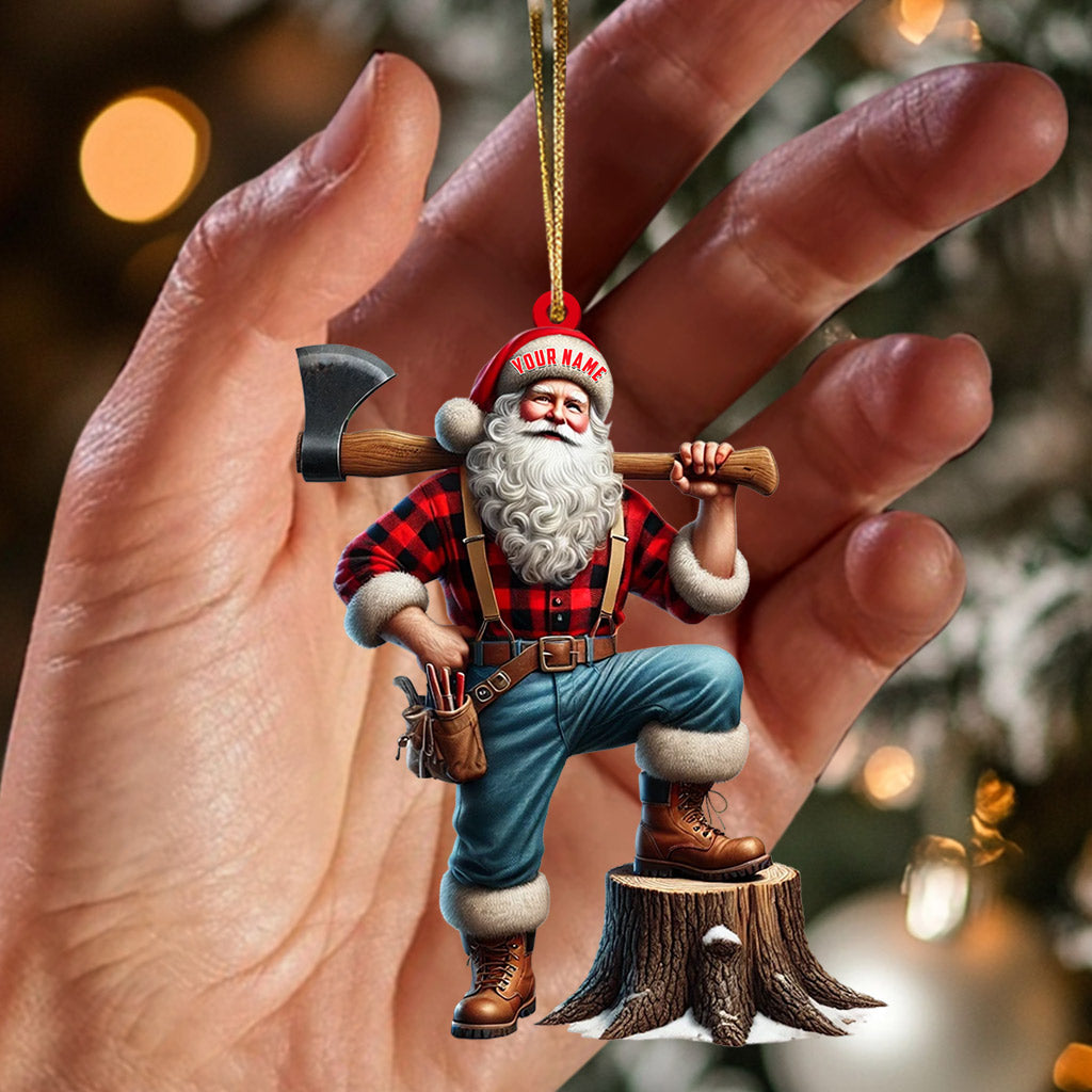 Carpenter Santa Christmas Ornament, Personalized Ornament