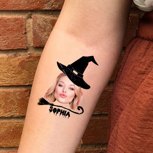 Witch Broom, Custom Photo Temporary Tattoo, Personalized Tattoo, Fake Tattoo