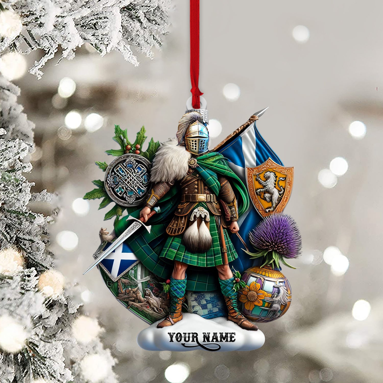 Scotland Lover Home Decor Christmas Ornament, Personalized Ornament