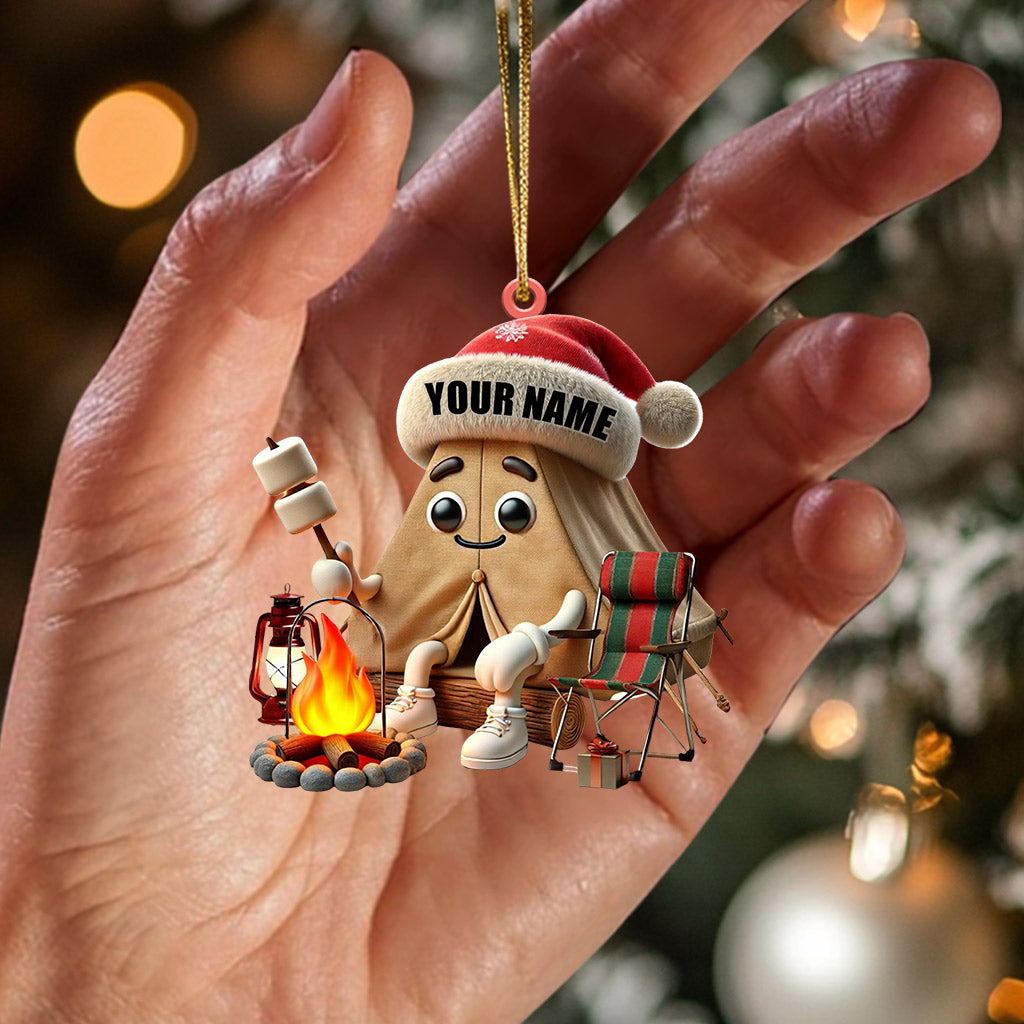 Christmas Camping Ornament, Personalized Ornament