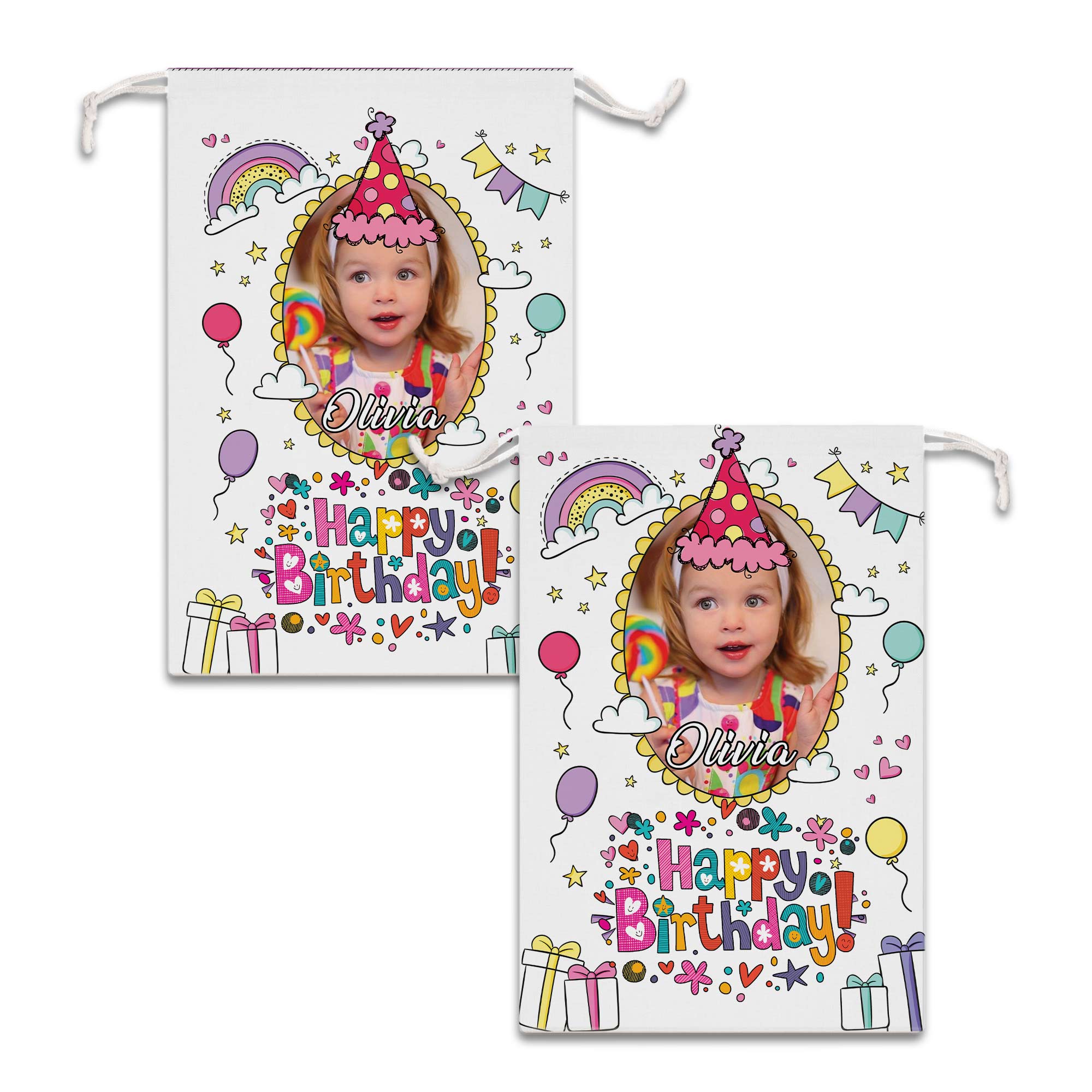 Happy Birthday Gift Bag Personalized Christmas String Bag