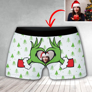 Custom Photo, Personalized Boxer Shorts - Gift For Family, Gift For Couple, Christmas Decor