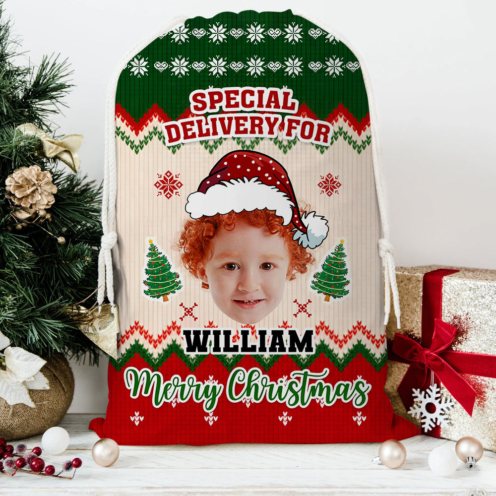 Special Delivery For Kid Personalized Christmas String Bag