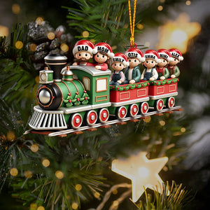 Family Train Home Decor Christmas Ornament, Personalized Ornament