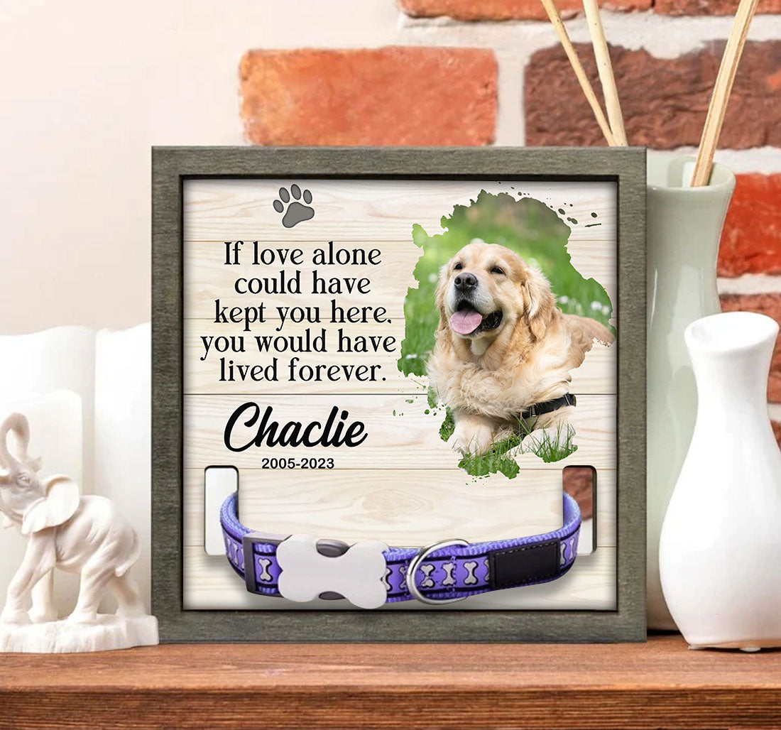 Kindly Toys Memorial Pet Collar With Photo, Customized Memorial Standing Frame, Cat & Dog Loss Gift, Pet Collar Holder, Pet Bereavement Gift