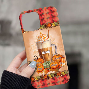 Grandma Mom Pumpkin Spice Latte Fall Season - Custom Names - Personalized Phone Case