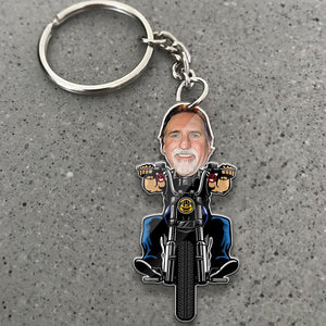 Biker Cartoon - Custom Photo, Personalized Acrylic Keychain