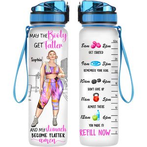 May The Booty Get Fatter And My Stomach Become Flatter Amen, Custom Appearance And Name, Personalized Tracker Bottle