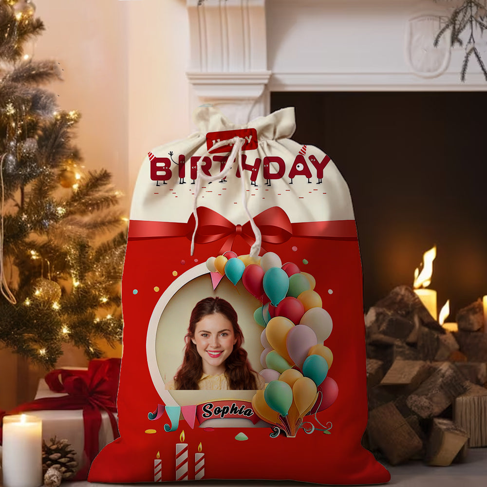 Happy Birthday Red Box String Bag Personalized Christmas String Bag