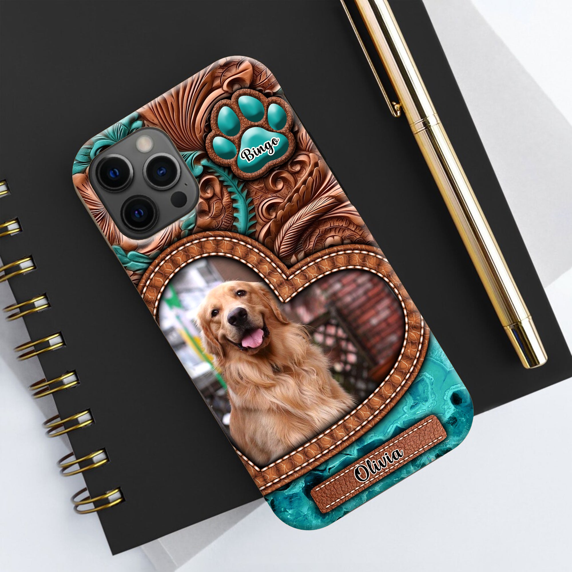 Custom Pet Photo And Names - Personalized Phone Case, Gift For Pet Lover