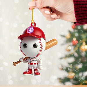 Baseball Christmas Ornament, Personalized Ornament