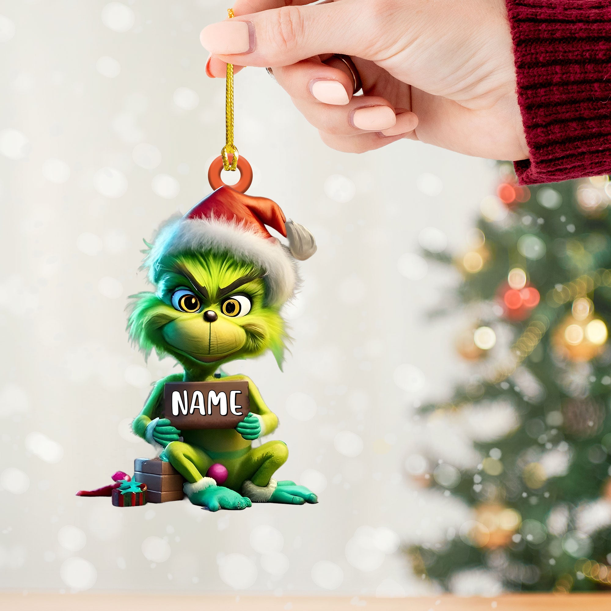 Custom Funny ELF Ornament, Personalized Ornament