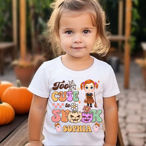 Too Cute Too Spook, Custom Appearance And Name - Personalized T-Shirt - Family Gift, Halloween Gift