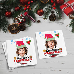 Dear Santa I Can Explain, Custom Photo And Text Temporary Tattoo, Personalized Tattoo, Fake Tattoo