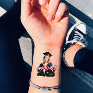 Graduation Senior Tattoo Gift Custom Photo Temporary Tattoo, Personalized Tattoo, Fake Tattoo