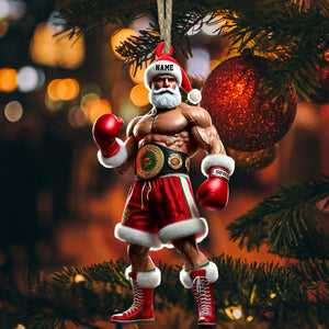 Custom Ornament, Christmas Boxing Santa Ornament, Christmas Decor