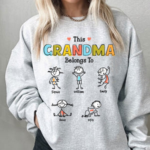 This Grandma Belongs To Sticky Kid - Custom Kid And Name - Personalized Sweatshirt - Family Gift